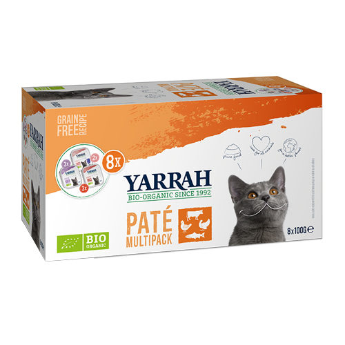 Yarrah Multipack Bio Paté Katzenfutter - Schälchen - 8 x 100 g von Yarrah