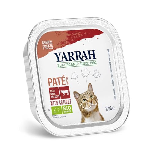 Yarrah Pate Rind Zichorie 100g Bio Katzenfutter, 16er Pack (16 x 100g) von Yarrah