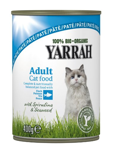 Yarrah Pate mit Fisch 400g Bio Katzenfutter, 6er Pack (6 x 0.4 kg) von Yarrah