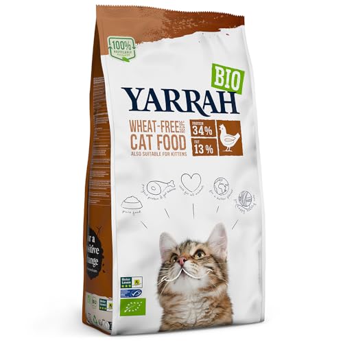 Yarrah - Trockenfutter getreidefrei mit Huhn & Fisch für Katzen Bio - 0,8 kg - 6er Pack von Yarrah