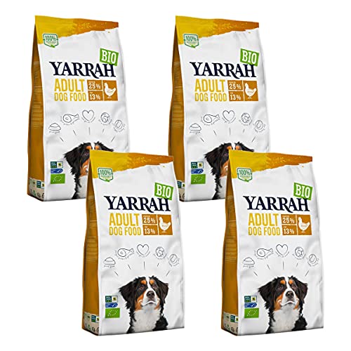 Yarrah - Trockenfutter mit Huhn für Erwachsene Hunde Bio - 2 kg - 4er Pack von Yarrah