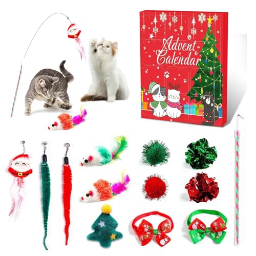Katzen Adventskalender 2024, Weihnachtskalender 24 Katzenspielzeuge, 24 Tage Weihnachts Countdown Katze interaktives Spielzeug, Angelspielzeug Katzenbälle Spielzeugmäuse Katzen Weihnachten Geschenk Katzen Adventskalender 2024, Weihnachtskalender 24 Katzenspielzeuge, 24 Tage Weihnachts Countdown Katze interaktives Spielzeug, Angelspielzeug Katzenbälle Spielzeugmäuse Katzen Weihnachten Geschenk von Yarteim