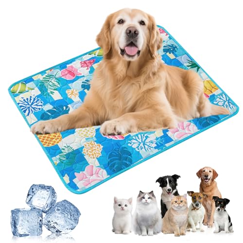 Kühlmatte für Hunde, Neu Große Kühlmatte für Hunde Katze, Kühldecke Hund aus Selbstkühlend, rutschfeste Hundematte Sommer Kühlkissen Kühl Betten Haustier Matte für Zuhause Unterwegs oder im Auto Kühlmatte für Hunde, Neu Große Kühlmatte für Hunde Katze, Kühldecke Hund aus Selbstkühlend, rutschfeste Hundematte Sommer Kühlkissen Kühl Betten Haustier Matte für Zuhause Unterwegs oder im Auto von Yarteim