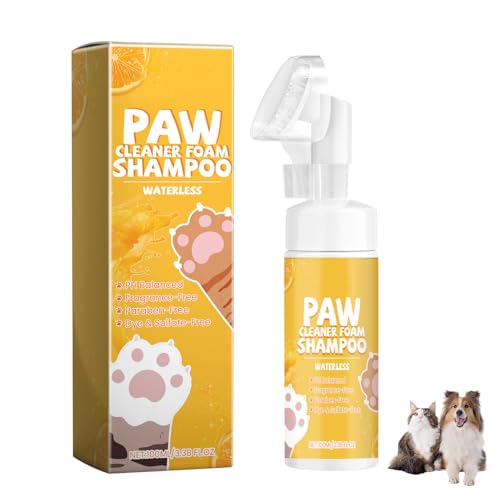 Pfotenschaum Pfotenreiniger für Hunde & Katzen,100 ml 100% Natürlicher Hundepfoten Reiniger mit Pfotenbürste,No Rinse Schäumendes Shampoo Pfotendusche für Haustiere,Hundezubehör & Hundepflege Pfotenschaum Pfotenreiniger für Hunde & Katzen,100 ml 100% Natürlicher Hundepfoten Reiniger mit Pfotenbürste,No Rinse Schäumendes Shampoo Pfotendusche für Haustiere,Hundezubehör & Hundepflege von Yarteim