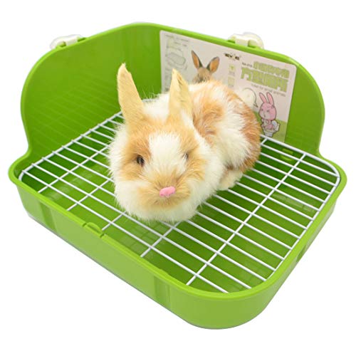 SunshineBio Kaninchenklo Toilette für Kleintiere Kaninchen Meerschweinchen Galesaur Frettchen Ecktoilette Töpfchentrainer mit Edelstahl-Panel Kleintierkäfig WC Bettkasten, grün SunshineBio Kaninchenklo Toilette für Kleintiere Kaninchen Meerschweinchen Galesaur Frettchen Ecktoilette Töpfchentrainer mit Edelstahl-Panel Kleintierkäfig WC Bettkasten, grün von Yasirona