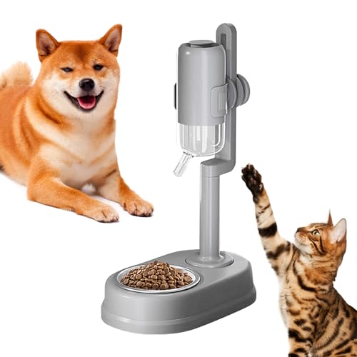 Automatischer Futterspender für Hunde, Wasserspender Hundenapf Haustiernäpfe, Automatischer Futterautomat und Hundewasserflasche,Futternäpfe für Katzen, Hunde und Kleintiere von Yatlouba