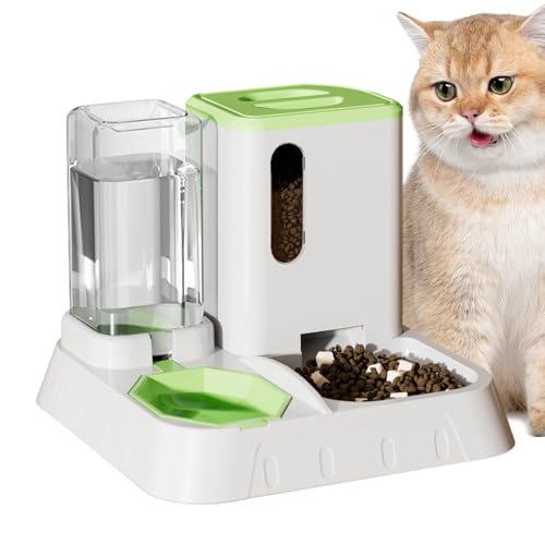 Automatischer Katzenfutterspender,Automatischer Futterspender für Haustiere - Transparenter automatischer Wasser- und Futterspender - Abnehmbares Futterzubehör für Haustiere mit großem Yatlouba von Yatlouba