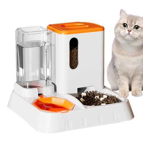 Futterautomaten für Katzen,Automatischer Futterautomat für Katzen,2-in-1 automatischer Lebensmittelspender, Wasserspender | Abnehmbares Futterzubehör für Haustiere mit großem Fassungsvermögen Yatlouba von Yatlouba