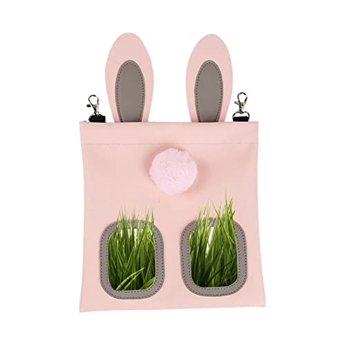 Futterhäuschen für Kaninchen - Bunny Feeder Bag mit niedlichen Ohren | Heu-Futtersack aus Stoff zum Aufhängen mit 3 Haken für Kleintiere, waschbarer Heusack für Kaninchen, Häschen, Yatlouba von Yatlouba