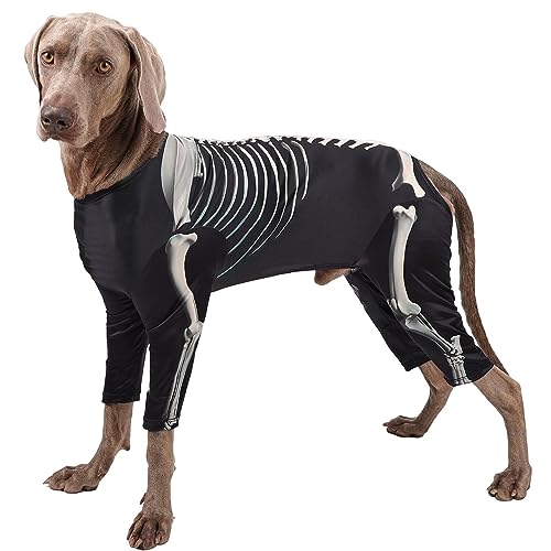 Halloween-Haustier-Skelett-Kostüm, Skelettkostüme für Hunde und Katzen, Hundekostüme für Halloween, Haustierkleidung, Haustiere verkleiden Overall, Halloween-Kostümzubehör von Yatlouba