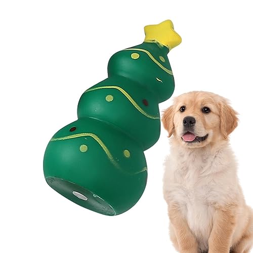 Kauspielzeug für Hunde, Langlebiges Quietschspielzeug für Hunde, Kauspielzeug für Haustiere zum Zahnen, interaktives Trainingsspielzeug für kleine, mittelgroße und große Hunde, weihnachtliches Design von Yatlouba