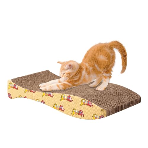 Kratzbretter Katze, Kratzpappe, Doppelseitige Kratzmatte für Katzen, Mehrzweck-Kratzunterlage aus Wellpappe für Katzen und Kätzchen, zum Schutz von Couch, Teppichen, Möbeln und Sofas von Yatlouba