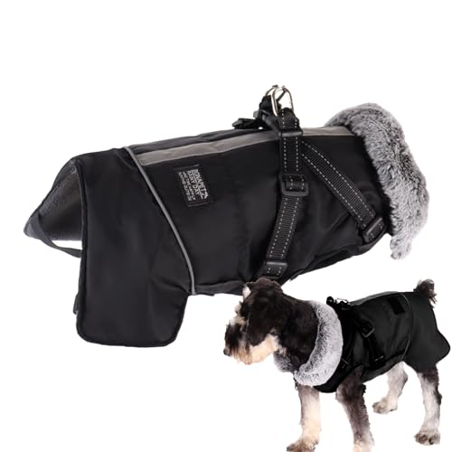 Yatlouba Hunde-Wintermantel, Reflektierende, dick gepolsterte Fleece-Hundemanteljacke,Winddichte, gemütliche Welpenjacke, Winterweste für Camping, Wandern, Skifahren, Spazierengehen von Yatlouba