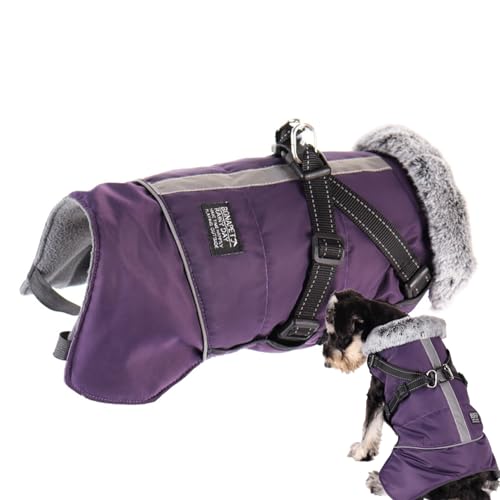 Yatlouba Hunde-Wintermantel, Reflektierende, dick gepolsterte Fleece-Hundemanteljacke,Winddichte, gemütliche Welpenjacke, Winterweste für Camping, Wandern, Skifahren, Spazierengehen von Yatlouba