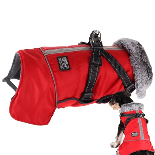 Yatlouba Hunde-Wintermantel, Reflektierende, dick gepolsterte Fleece-Hundemanteljacke,Winddichte, gemütliche Welpenjacke, Winterweste für Camping, Wandern, Skifahren, Spazierengehen von Yatlouba