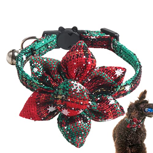 Yatlouba Hundehalsband Weihnachten,Hundeschleifen Verstellbares Schneeflocken-Weihnachtshalsband Elastisch | Niedliches Hundehalsband mit Weihnachtsschleifen für Versammlungen, Karneval, Partys von Yatlouba
