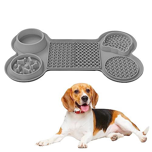 Yatlouba Leckpads für Hunde | Leckmatten für Welpen | Futterunterlage für Haustiere, Verschiedene Texturdesigns für gesunde Essgewohnheiten, 6-in-1-Trennwanddesign, geeignet für andere Haustiere von Yatlouba