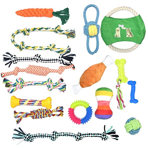 Yatlouba Seilspielzeug für Hunde | 17 Stück Pet Bite Toys mit Kaukugel | Aggressives Kautrainingsspielzeug für den Home Park, schönes stimulierendes Zahnungsspielzeug zum Entspannen von Yatlouba