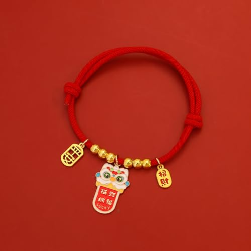 Yawdil Frühlingsfest-Haustier Halsband Modische Haustier Neujahr verstellbare Halskette Chinesische Traditionelle Lucky Red Seil Kragen Haustier zubehör von Yawdil