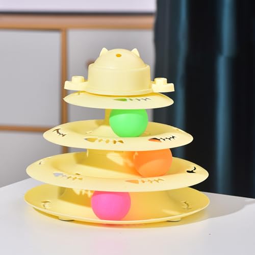 Yawdil Lustiger 4-lagiger drehbarer Track Vergnügungsplatte, Katzenspielzeug Amüsant Cat Stick, Cat Intelligence Interaktive Trainingsbälle Spielzeug Yawdil Lustiger 4-lagiger drehbarer Track Vergnügungsplatte, Katzenspielzeug Amüsant Cat Stick, Cat Intelligence Interaktive Trainingsbälle Spielzeug von Yawdil