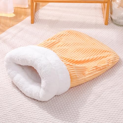 Yawdil Warmer Katzen Schlafsack Weiches Katzen Bett Bequemes Tunnel-Katzennest Geschlossenes Haustier Haus für Katzen Schöne Katze Nest Katzen zubehör von Yawdil