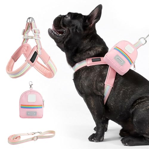 Yaztauho Hundegeschirr Und Gurt Set | Verstellbares Brustgeschirr für Hunde,Ergonomischer Sitz Sicherheit Mit Tasche Für Training Spaziergänge Aktivitäten von Yaztauho