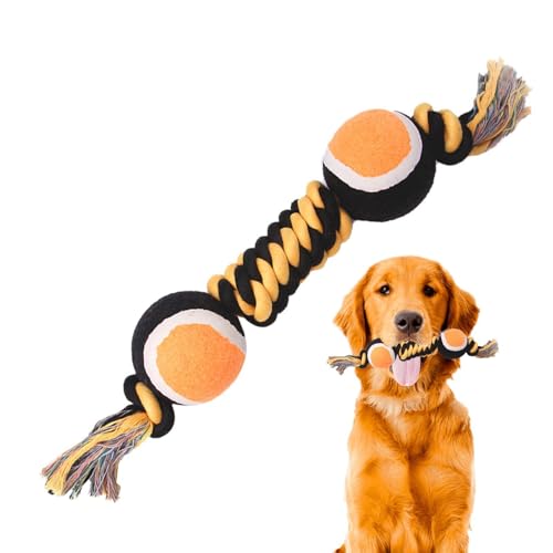 Yaztauho Hundeschlepper Spielzeug, Welpe kauen Spielzeug,Bitt-resistenter Welpe-Kinderspielzeug mit Doppel-Tennisbällen | Hochleistungs -Baumwollseil, tragbare Haustierzubehör für Halloween -Partys Yaztauho Hundeschlepper Spielzeug, Welpe kauen Spielzeug,Bitt-resistenter Welpe-Kinderspielzeug mit Doppel-Tennisbällen | Hochleistungs -Baumwollseil, tragbare Haustierzubehör für Halloween -Partys von Yaztauho
