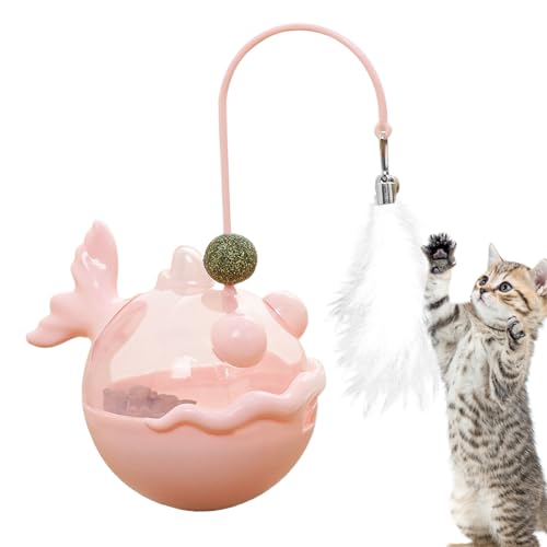 Yaztauho Katzen Spielzeug Interaktiv | Katzenkinder Bewegungsspielzeug Mit Katzenminze - Sensorik-Spiel Mit Feder Zur Geistigen Förderung, Jagdtraining Und Langeweile-Vorbeugung von Yaztauho