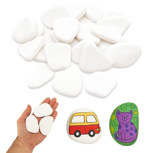 YceLon 15 Stück Flache Steine zum Bemalen, 3-8 cm Natürliche Kieselsteine für DIY Kunst und Malprojekte, Ideal für Kinder und Erwachsene von YceLon