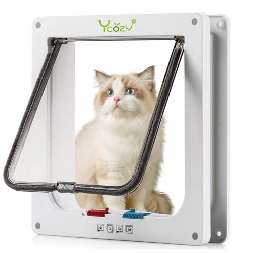 Ycozy XL Katzentür Außengröße 27.8 x 25cm 4 Wege Verriegelung Indoor Haustier Tür für Innen Außen Tür Wand Fenster, Wetterfeste Katzenklappe für Kätzchen & Hunde Leicht zu Installieren Ycozy XL Katzentür Außengröße 27.8 x 25cm 4 Wege Verriegelung Indoor Haustier Tür für Innen Außen Tür Wand Fenster, Wetterfeste Katzenklappe für Kätzchen & Hunde Leicht zu Installieren von Ycozy