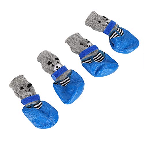 4pcs Modische Haustierhund Indoor I -Bequeme Schuhe mit Haken & Verschluss - E (M) von Yctze