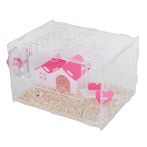 Acryltransparenter Hamster mit Fütterungsschalter und Haus für SM -Haustiere, Easy Assembly & (L 3,2 cm / 1,3in) von Yctze