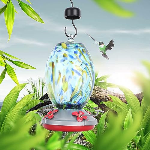 Bunter Glasspender, Vogelfütterungsgerät, Futterspender für den Gartenhof – Vogelfutter und Futtergerät. (Q2) von Yctze