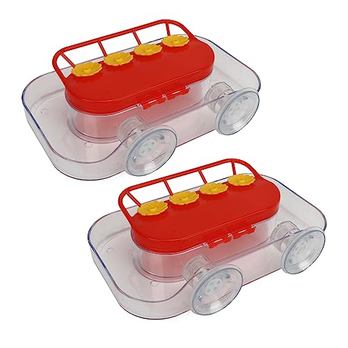 Coloful Feeder-Set, 2 Stück, Kunststoff-Futterspender mit Saugnapf, Werkzeug für Draußen, Hof, Garten von Yctze