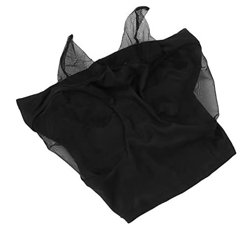 Fliegenmaske Fliegenmaske Pferde-Mesh-Fliegenmaske mit Ohrenschutz – Atmungsaktive Pferde-Gesichtsabdeckung für REIT- und Reitausrüstung (Black) von Yctze