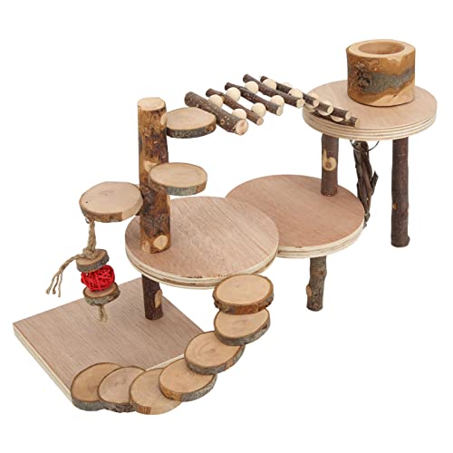 Holz Hamster Klimonleiter Spielzeug mit Food Bowl für die Gesundheit von SM Haustierungen von Yctze