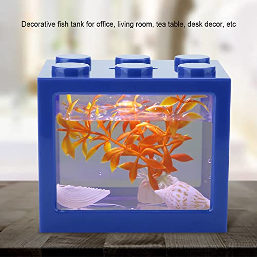 Kleines Betta-Aquarium aus Acryl – Tischaquarium für Thailändische Betta-Fische – Deko-Betta-Fischschale für Zuhause und Büro (Blue) von Yctze