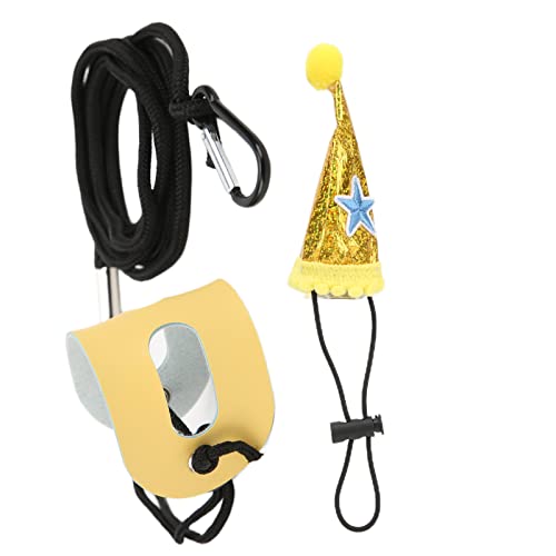 Leder Echsenharn -Set mit Maßgefertigter Passform und Geburtstagshut für Reptilien D. (Gold) von Yctze