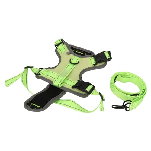 Nylon Reflektierender Haustierkabelbaum mit Zwei Leine für Mittelgroße Hundewanderung, Training und Outdoor -Aktivitäten (Leuchtendes Grün) von Yctze