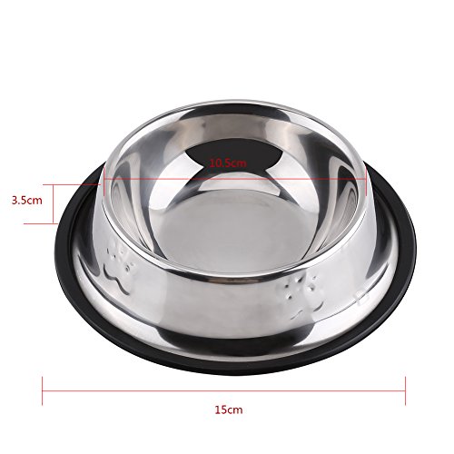 Stainl-Stahl-Pet-Schüssel mit Nicht-Skid-Pfotendruckdesign für Katzen und Hunde (15 cm) von Yctze