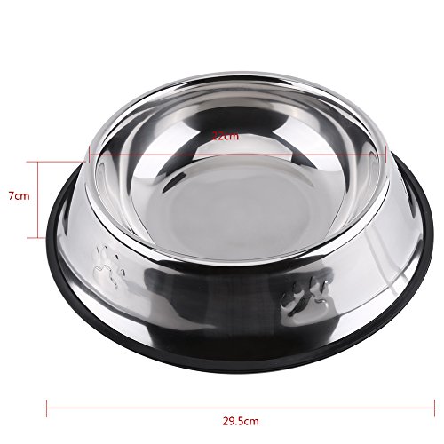 Stainl-Stahl-Pet-Schüssel mit Nicht-Skid-Pfotendruckdesign für Katzen und Hunde (30cm) von Yctze