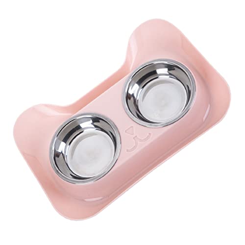 Stainl Steel Double Pet Bowl für Katzen und Hunde mit e -Proof -Design in EEN (PINK) von Yctze