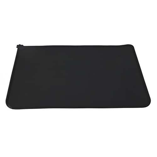 Tragbare Skid-Silicon-Haustier-Fütterungsmatte für Hunde und Katzen, Ay, Loors Om-Verschüttungen (Black) von Yctze