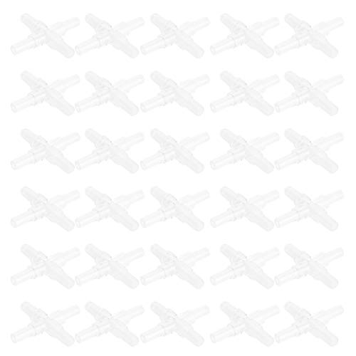 Yctze 30pcs 4mm Rium Tu Splitter L & 3/4 Wege EIN Stecker - PVC für Fische S (Kristallvier-Wege) von Yctze