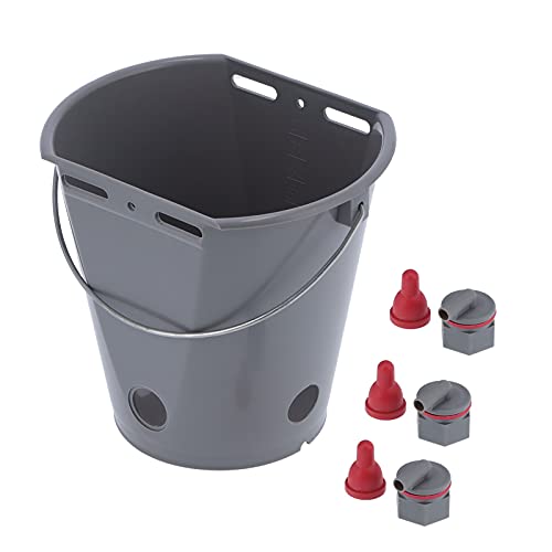 Yctze 8L Plastik -Viehstock -Feeder Eimer mit Brustwarzen und Prüfventil für eine Effiziente Fütterung (für Schafe) von Yctze