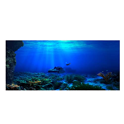 Yctze Aquarium-Klebeplakat, Seaworld-Hintergrundfolie für Süß-/Salzwasser-Aquarium-Dekoration, Geeignet für 10, 29, 55 Gallonen Tanks (122 * 46cm) von Yctze