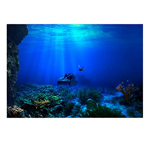 Yctze Aquarium-Klebeplakat, Seaworld-Hintergrundfolie für Süß-/Salzwasser-Aquarium-Dekoration, Geeignet für 10, 29, 55 Gallonen Tanks (61 * 30CM) von Yctze