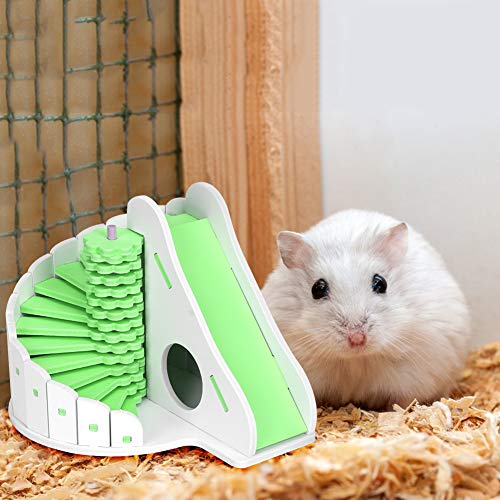 Yctze Buntes Öko-Board-Hamster-Haus mit Einer Rutsche für SM-Haustiere in/blau/grün (Green) von Yctze