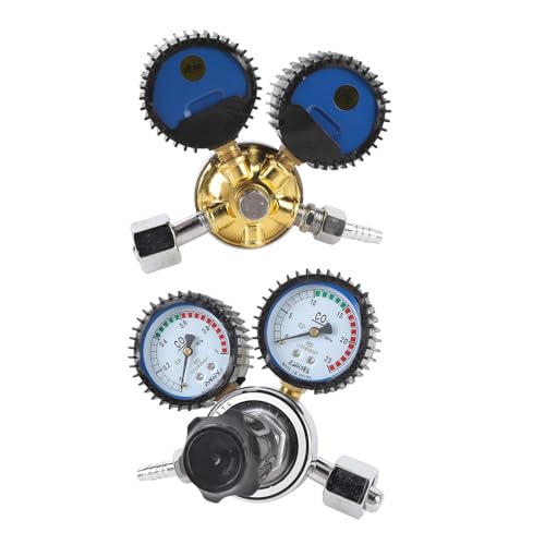 Yctze CO2 -Regler der Dual -Stufe mit 2 Messgeräten für die Druckregelung - Metallkonstruktion, M16x1.5 -Einlass, G5/8in -14 -Auslass für CO2 -Tank von Yctze