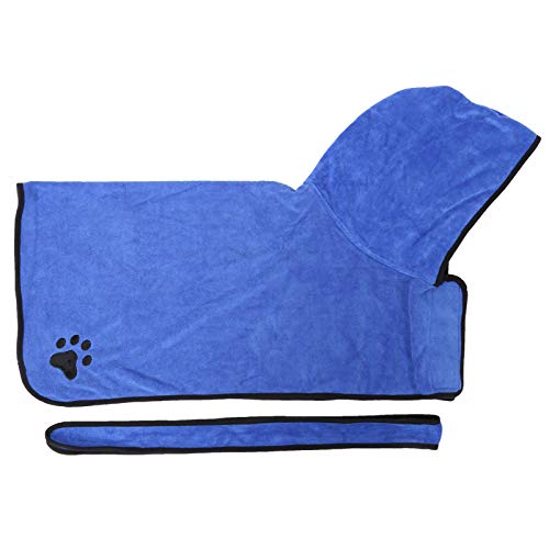 Yctze Faser -Haustier Saugfähig Hrobe Dog Wearable Kapuzenhandtuch mit Gürtel für Komfort und Trocknungsanschluss (M) von Yctze